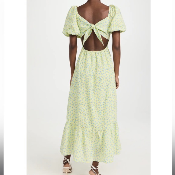 English Factory Floral Back Tiered Midi Dress - Picture 2 of 6